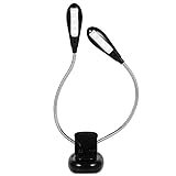 8LED Rechargeable Music Stand Light Book Reading Lamp, Flexible Eye Care Dimmable Clip Light with USB Cord; Best Suited For Bed Reading BBQ Grilling Desk Travel