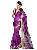 Shonaya Purple Banarasi SIlk Woven Work saree &Unstitched Blouse Piece,Free Size