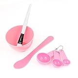 Women Face Skin Care Mask Mixing Bowl Stick Brush Pink Tool 6 in 1 Set by Rosallini