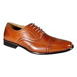 Men's Brown Tuxedo Wing Tip Lace Up Leather Lining Oxford Dress Shoes 19006 Size 13