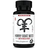 Premium Horny Goat Weed Extract with Maca Root - Natural Performance & Libido Boost Complex for Men & Women - Includes 1000mg Epimedium & 10mg Icariins Per Serving