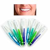 64Pc Brushpicks Interdental Toothpicks 2 Way Dental Floss Oral Gums Brush Picks