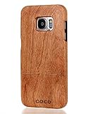 Galaxy S7 case, S7 Wooden Case Wood Cover CoCo@100% Unique Genuine Handmade Natural Wood Wooden Hard Bamboo Shockproof Case Like as Artwork for New Samsung Galaxy S7 G9300 (2016)(Cherry Wood)