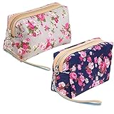 Set of 2 Beauty And Make Up Cosmetics Pouches / Bags / Cases for Makeup Utensils, Tools and Toiletries For Travel or Home
