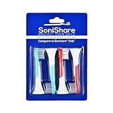 SoniShare Replacement Toothbrush Heads for Philips Sonicare Kids Toothbrushes, 4 Pack (4)