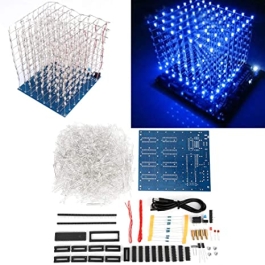3D LED Light DIY Kit, 3D Printed Circuit Board, Stable 3D Led Cube Light DIY Kit for 8 x 8 x 8CM Cubes, White Blue Lighting Super Bright LED Light