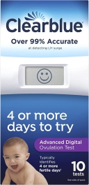 Clearblue Advanced Digital Ovulation Test, 10 Ovulation Tests, Over 99% Accurate at Detecting LH Surge