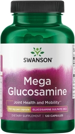 Swanson Mega Glucosamine Glucosamine Sulfate 2Kcl 750 Milligrams 120 Capsules